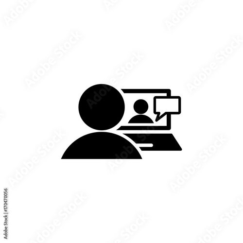video chat dialog simple black icon