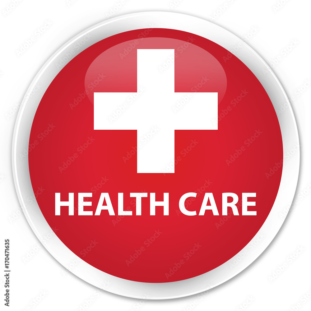 Health care (plus sign) premium red round button Health care (plus sign) premium red round button