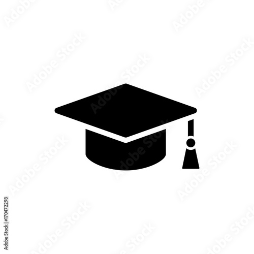 graduation cap icon on white background