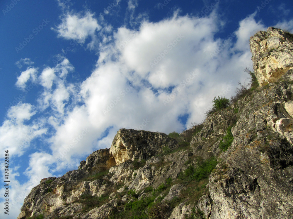 Rock massive against the background of the sky, northeastern Bulgaria