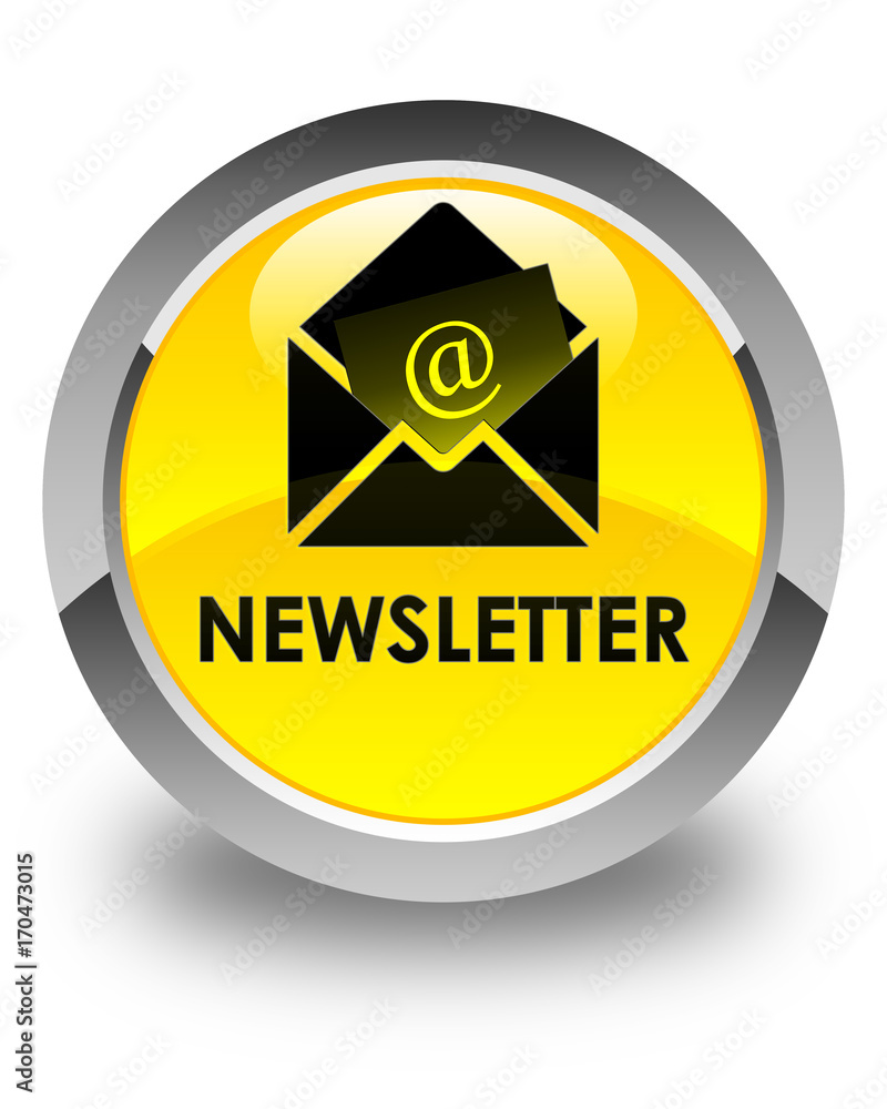 Newsletter glossy yellow round button Newsletter glossy yellow round button