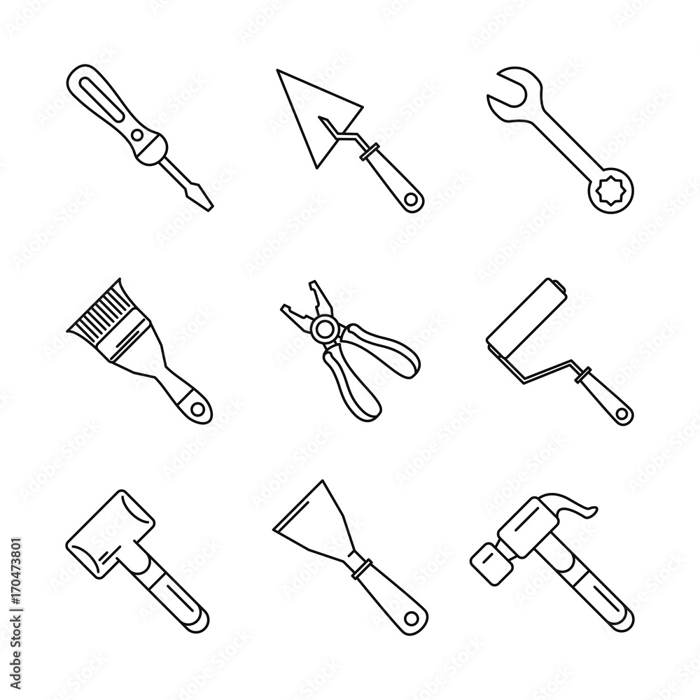 construction tools icon set icon vector illustration graphic design construction tools icon set icon vector illustration graphic design