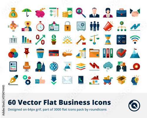 60 Business Vector Flat Icons