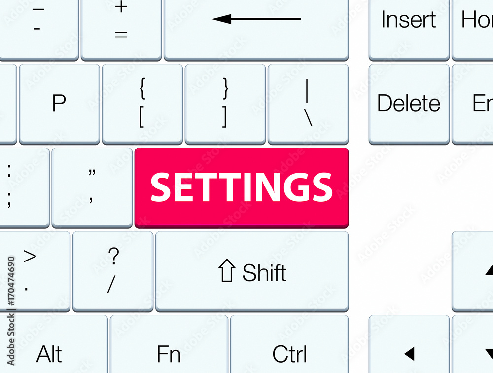 Settings pink keyboard button Settings pink keyboard button