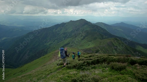 POV point of view walking along hiking mountain trail path, People Footsteps View, Tourists, Hiking in Mountains