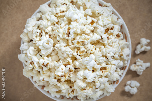 Bowl of freshly made popcorn