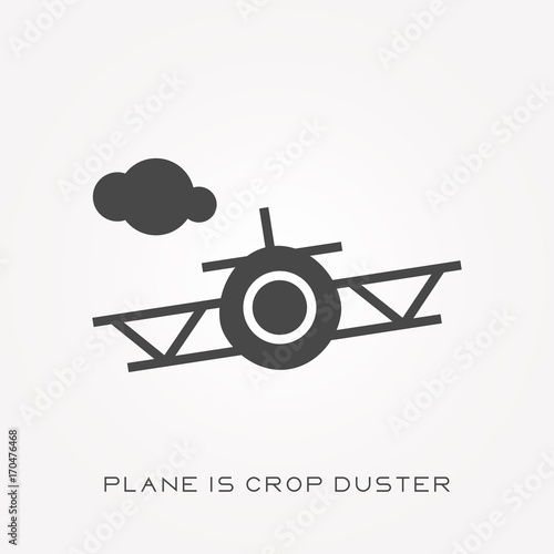 Silhouette icon plane is crop duster