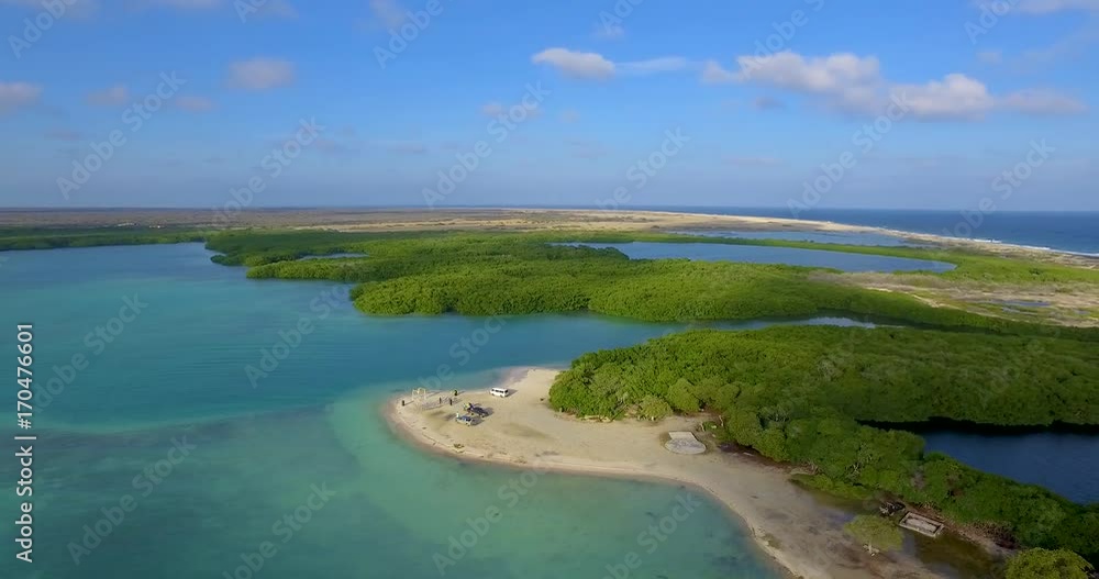 Lac Bay Lagoon and mangroves in Caribbean Bonaire Lac Bay Lagoon and mangroves in Caribbean Bonaire