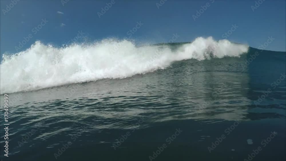 Ocean wave breaking on camera Ocean wave breaking on camera