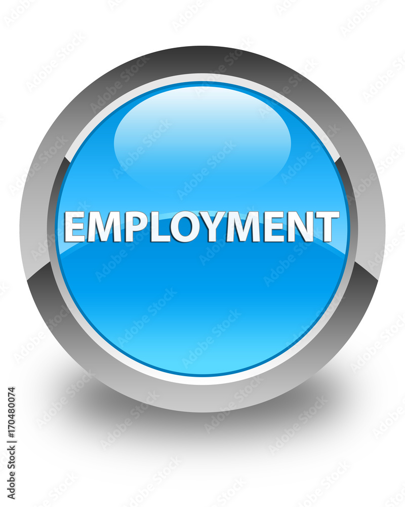 Employment glossy cyan blue round button Employment glossy cyan blue round button