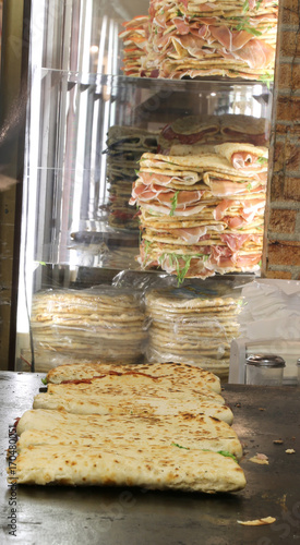 flatbread made with made with white flour called Piadina in ital