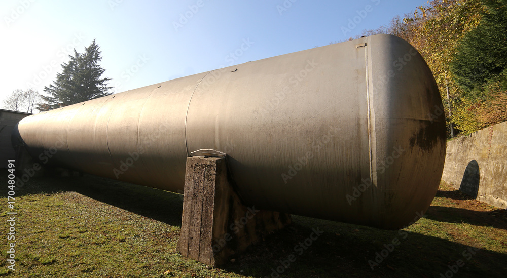Huge gas storage tanks in an industrial area. Huge gas storage tanks in an industrial area.