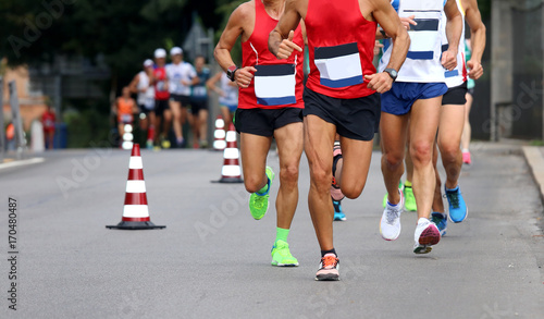 runners with sportswear during the marathon