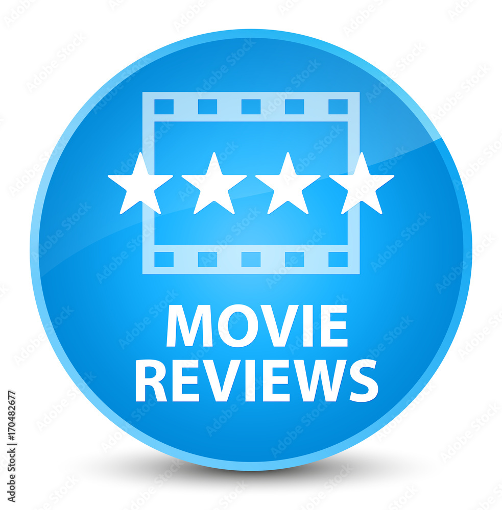 Movie reviews elegant cyan blue round button