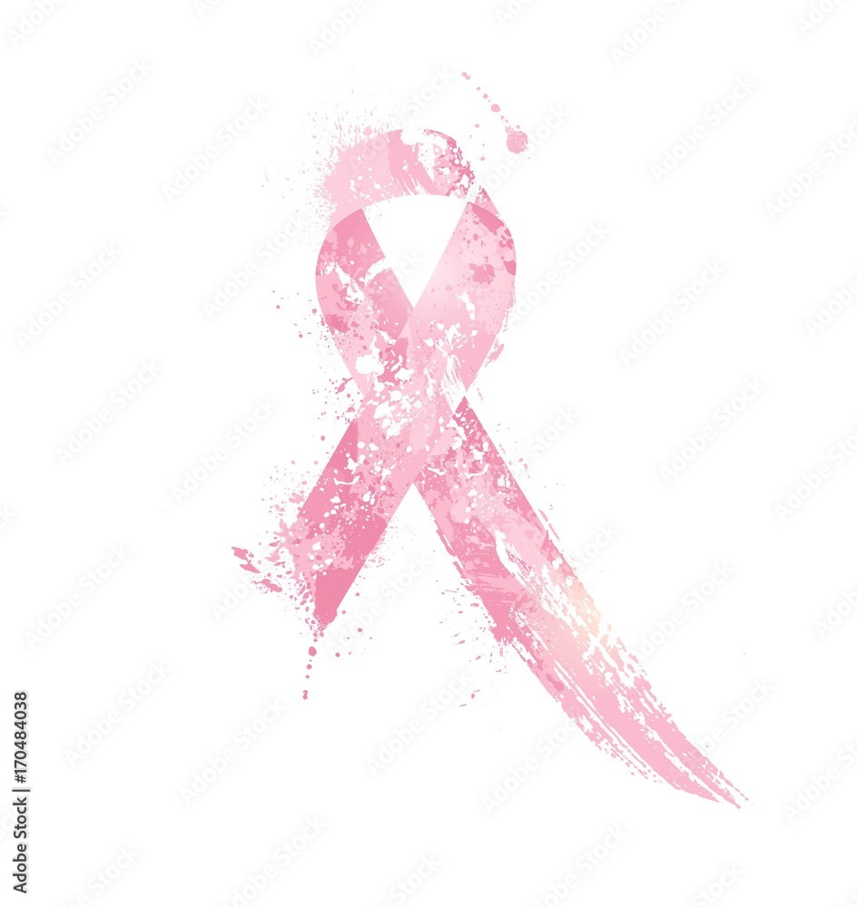 Realistic Pink Ribbon Breast Cancer Awareness Stock Vector (Royalty Free)  710369335