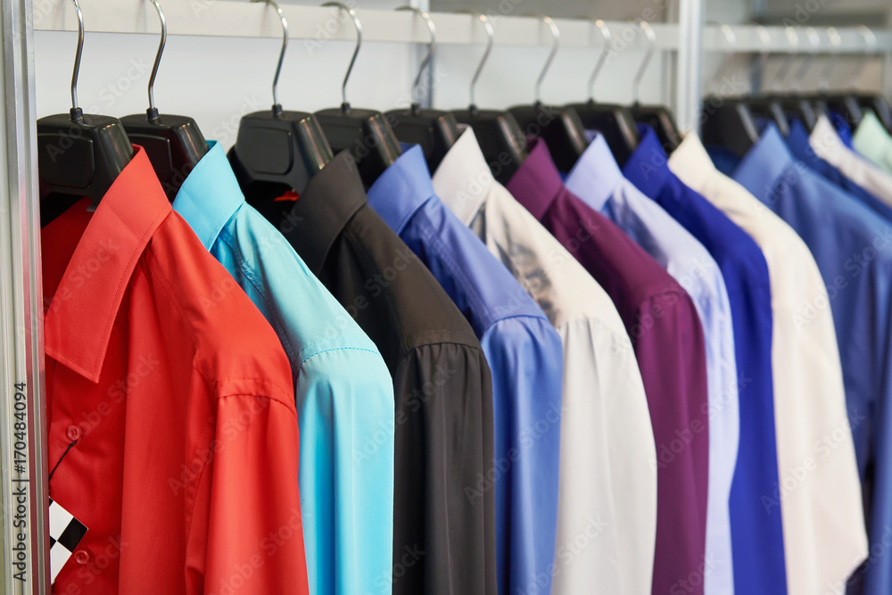 Obraz premium Men's shirts in clothing store