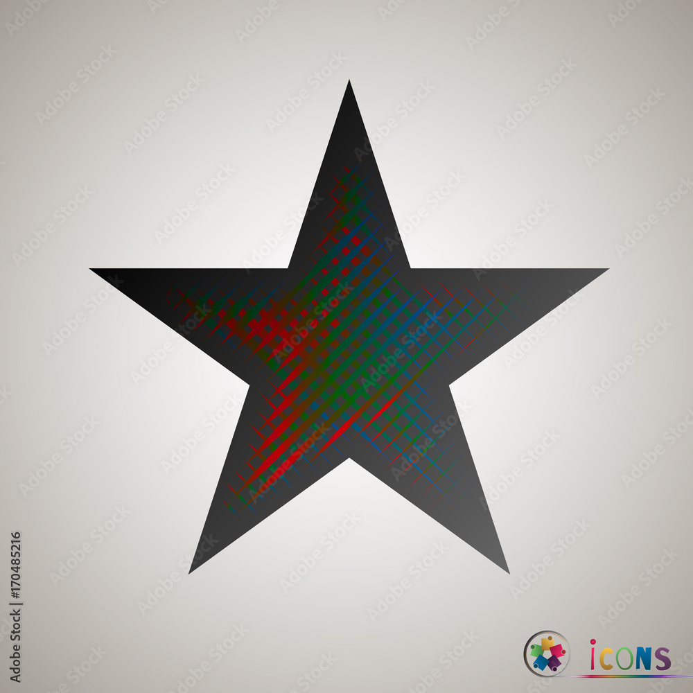 Clasic star Icon Vector. Isolated, object on white background, multicolor, halftone Clasic star Icon Vector. Isolated, object on white background, multicolor, halftone