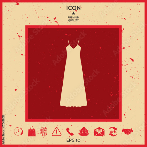 Long Dress, Evening dress, combination or nightie , the silhouette. Menu item in the web design
