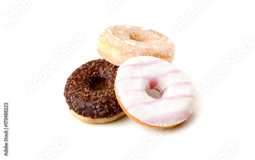donuts on white background