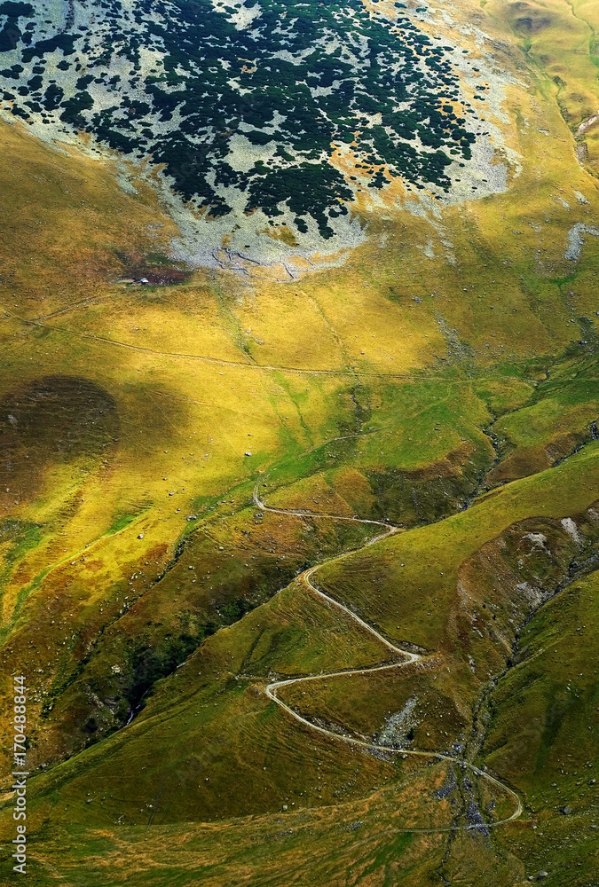 Fototapeta premium Alpine landscape in the Carpathians, Romania, Europe