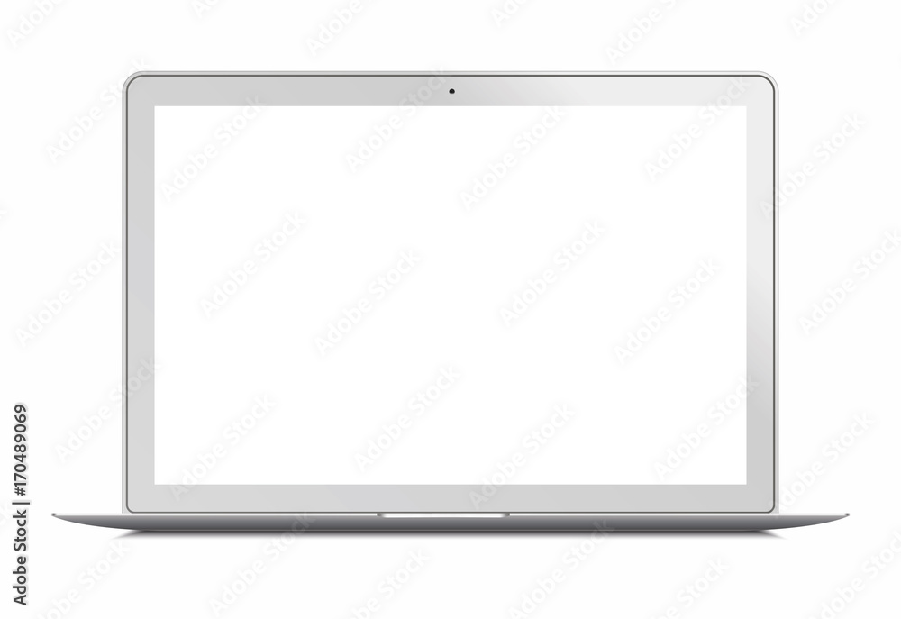 Laptop in apple Macbook Air style mockup - front view. laptop with blank  screen isolated on white background. for presenting. Laptop front. Laptop -  vector illustration.Laptop with blank monitor. Stock-Vektorgrafik | Adobe