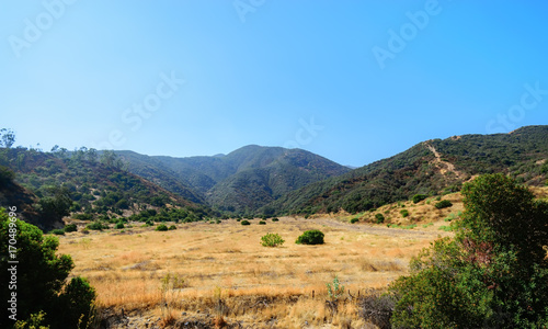 Grass clearing before entering Southern California mountain range