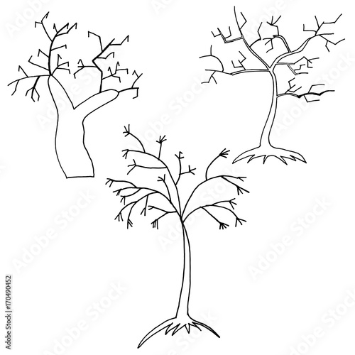 Hand Drawn Halloween Set. Pumpkins in doodle style.