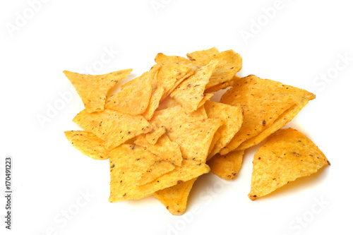 corn chips on a white background