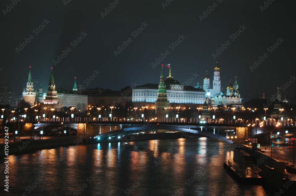 Fototapeta premium Moscow Kremlin at night