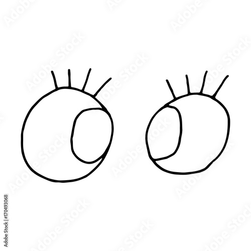 Hand Drawn Halloween Set. Scary eyes.