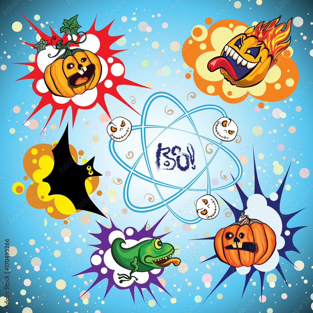 Set of Halloween Speech Bubble Set of Halloween Speech Bubble