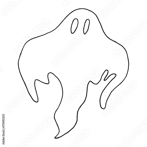 Hand Drawn Halloween Set. Ghost.