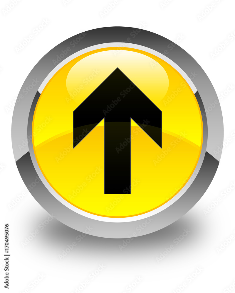 Upload arrow icon glossy yellow round button Upload arrow icon glossy yellow round button