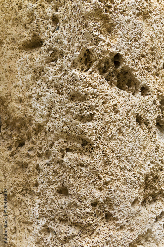 Carved limestone - tufa; background, texture. Carved limestone - tufa; background, texture.