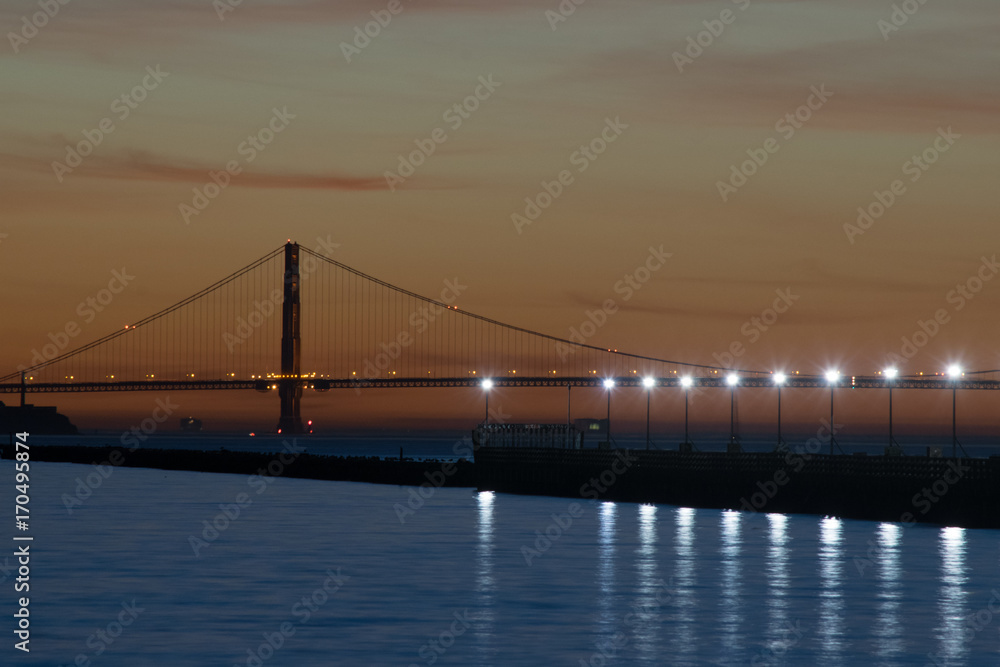 Bay Area sunset from Berkeley Marina, in a beautiful autumn afternoon