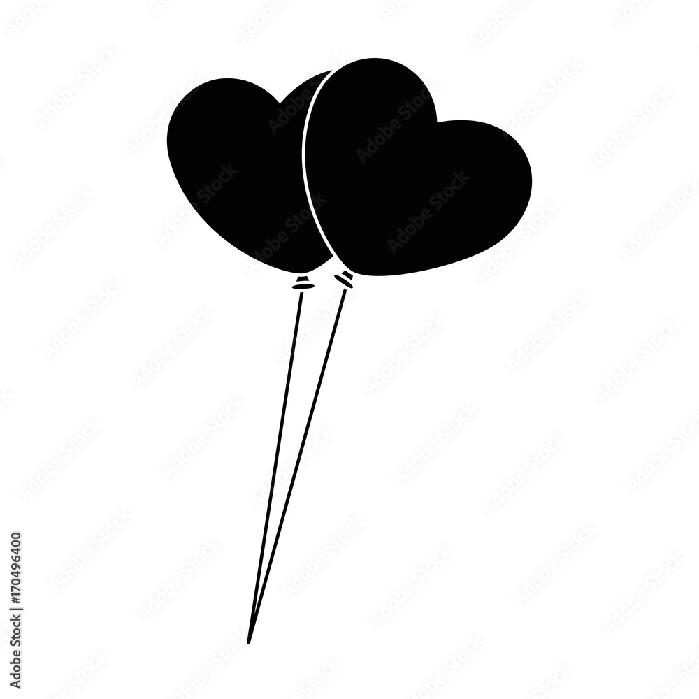 heart shaped balloons icon vector illustration design heart shaped balloons icon vector illustration design
