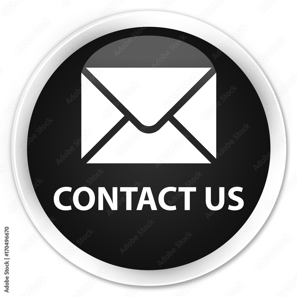 Contact us (email icon) premium black round button Contact us (email icon) premium black round button