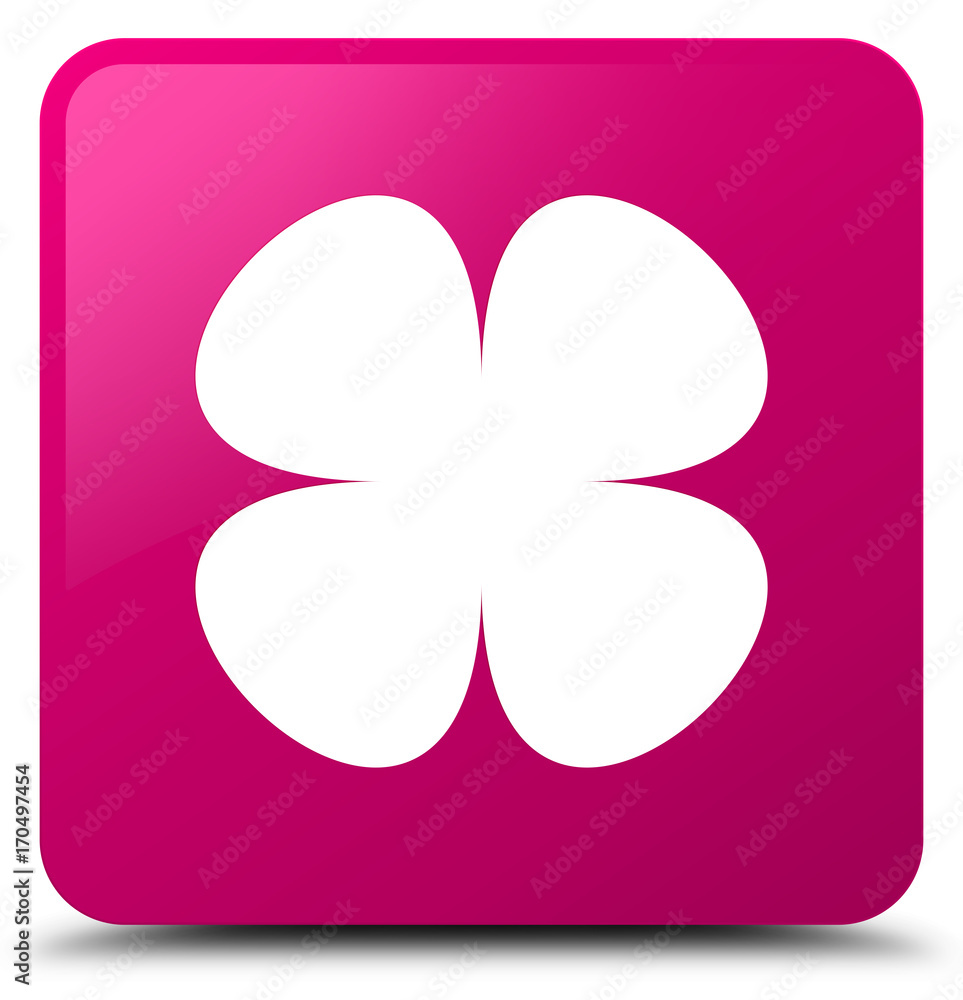 Flower leaf icon pink square button Flower leaf icon pink square button