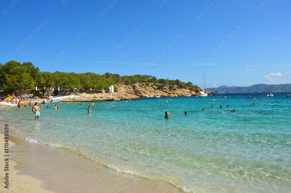 Amazing crystalline water of Cala Bassa beach, Ibiza, Spain Amazing crystalline water of Cala Bassa beach, Ibiza, Spain