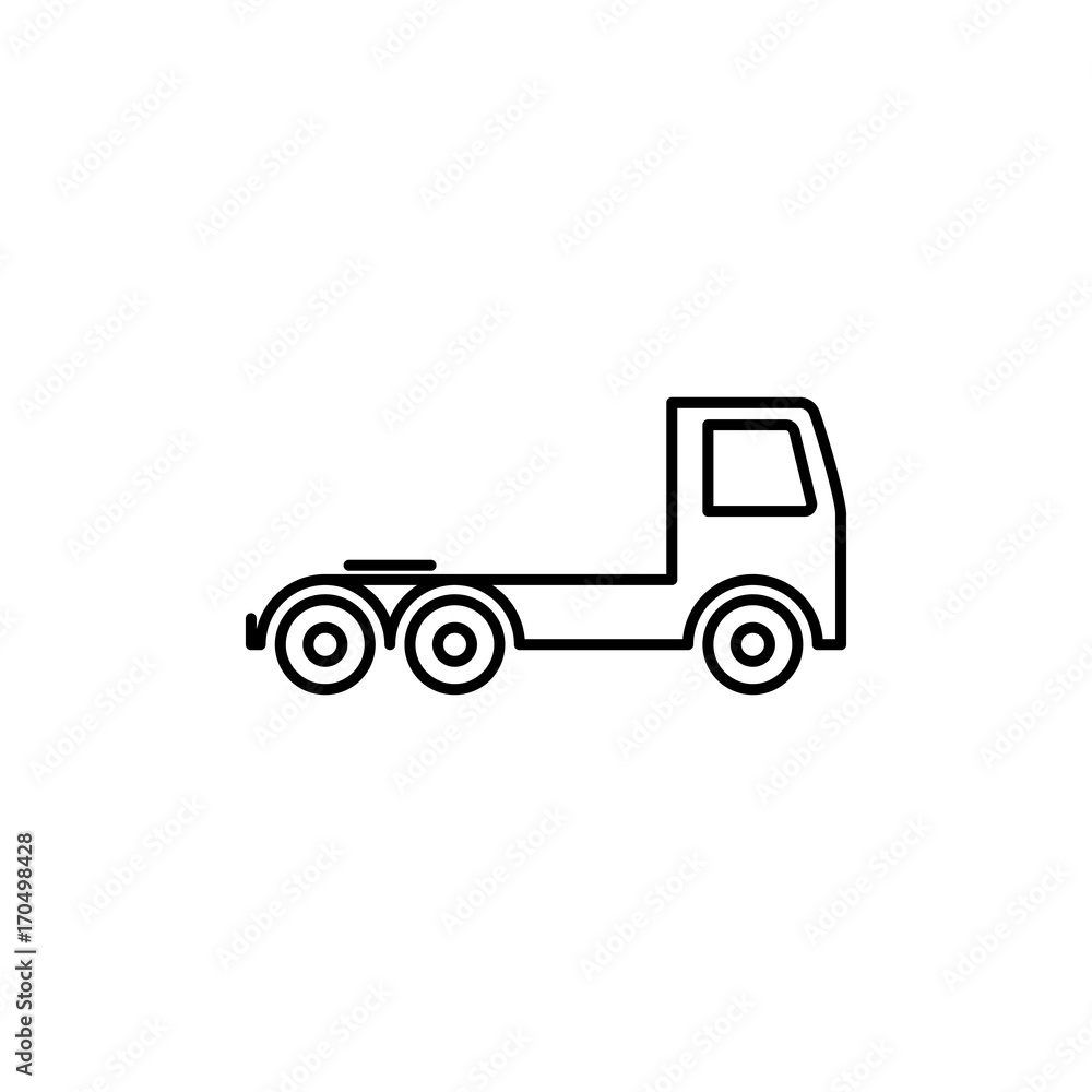 semi truck icon on white background