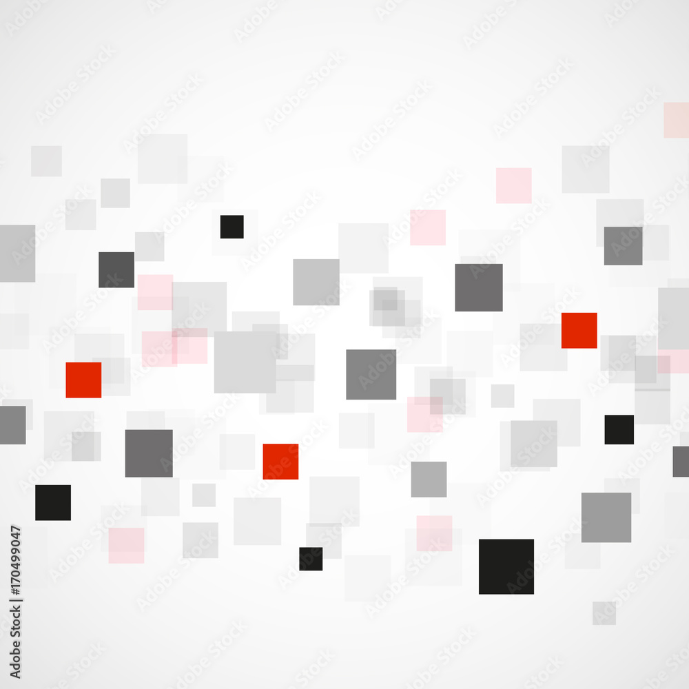 Abstract background with black and red squares. Modern vector design