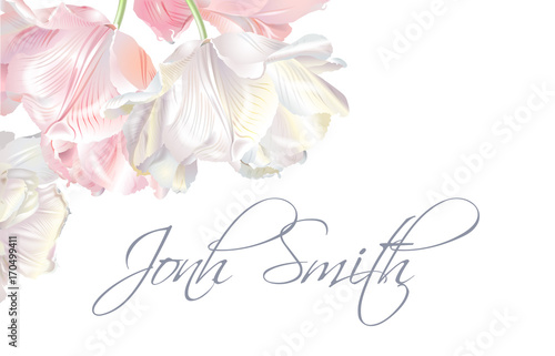 Tulip name card pink