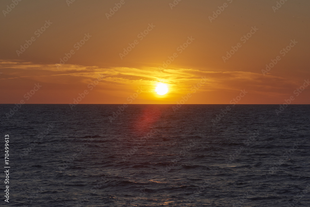 Sunset on gulf coast from Sharkey's Pier, St. Charlotte,Florida