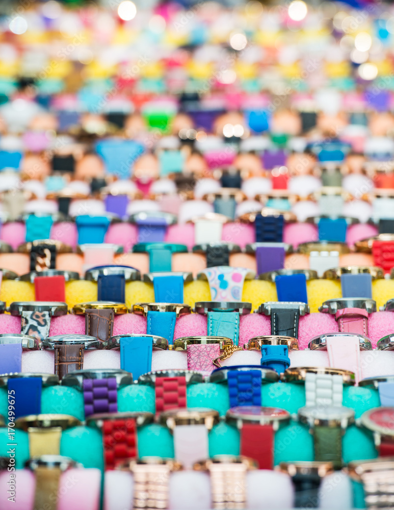 Fototapeta premium Colorful background of watches