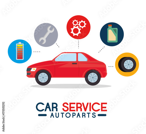 car service autoparts concept vector illustration graphic design