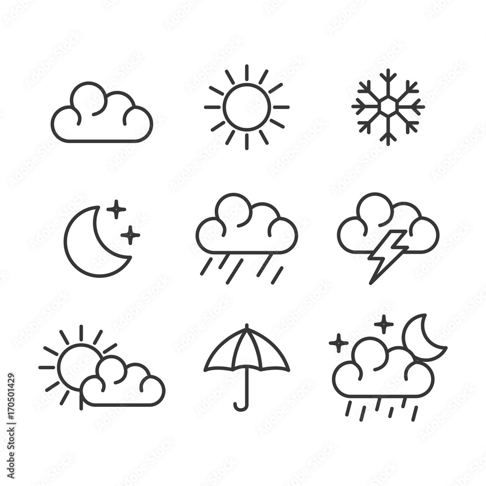 set of weather status icons vector illustration design set of weather status icons vector illustration design