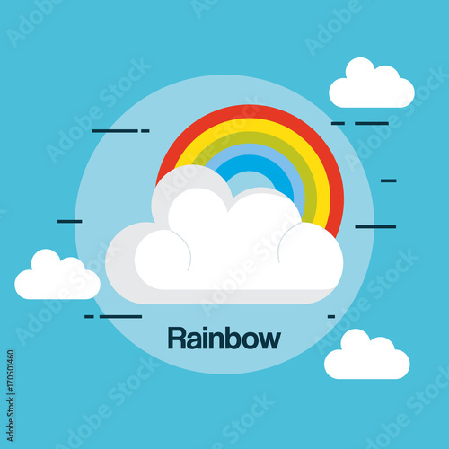 state of the rainbow weather vector illustration design