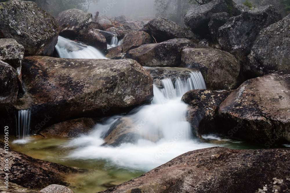 Waterfall of Studeny potok stream, Slovakia Waterfall of Studeny potok stream, Slovakia