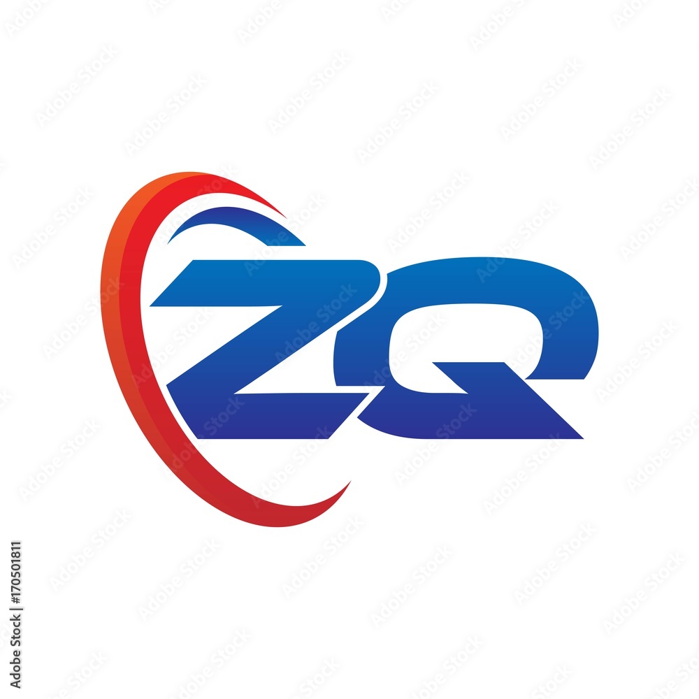 modern dynamic vector initial letters logo zq with circle swoosh red blue modern dynamic vector initial letters logo zq with circle swoosh red blue
