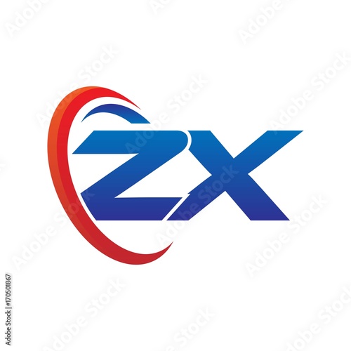 modern dynamic vector initial letters logo zx with circle swoosh red blue Free Download modern dynamic vector initial letters logo zx with circle swoosh red blue - GFXLoad